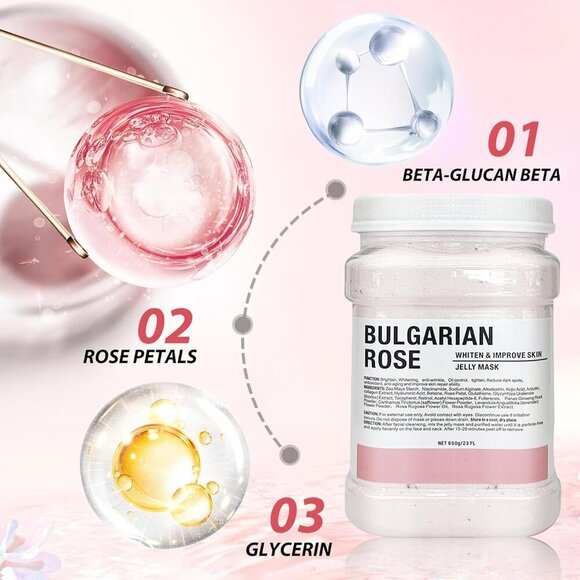 Bulgarian Rose Petal Jelly Mask 23 ounce jar NEW - Picture 4 of 8